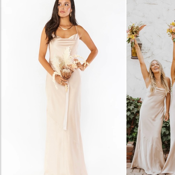 Show Me Your MuMu Tuscany Maxi Slip Dress in champagne - Picture 2 of 10